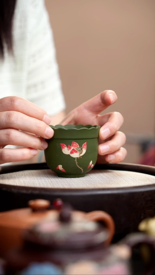 茶壶紫砂民国绿花木荷花杯