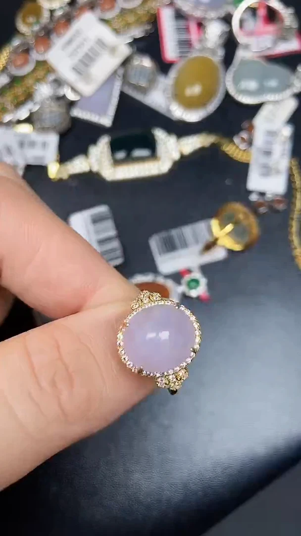 银S925镶嵌戒指翡翠3210