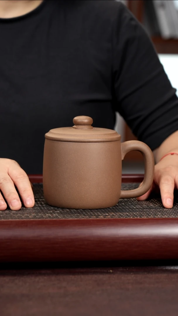 茶杯紫砂尾单微瑕团泥双层玉璧墩墩杯不带礼盒