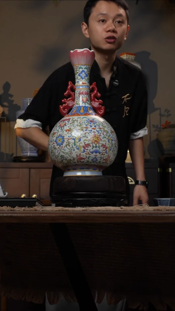 摆件WN问泥景德镇陶瓷花瓶摆件