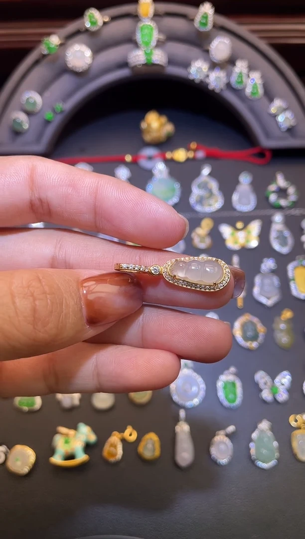 吊坠(不含链)银S925镶嵌翡翠1