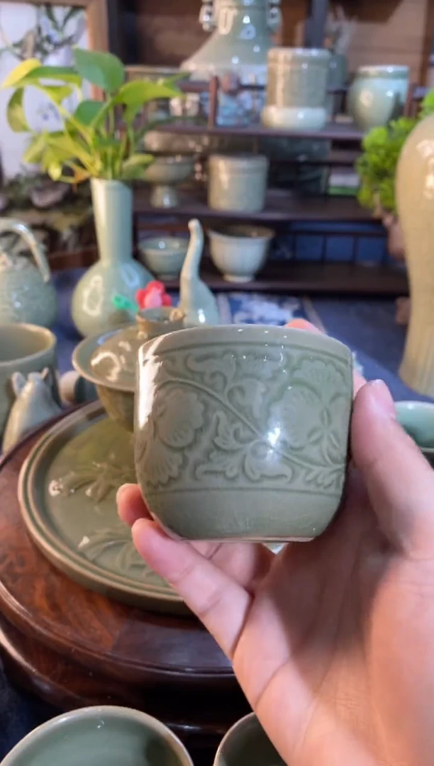 【闪购商品】TS032 牡丹直 不倒杯 片白微瑕2只