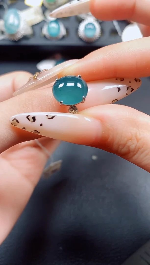 银S925镶嵌戒指翡翠翡翠