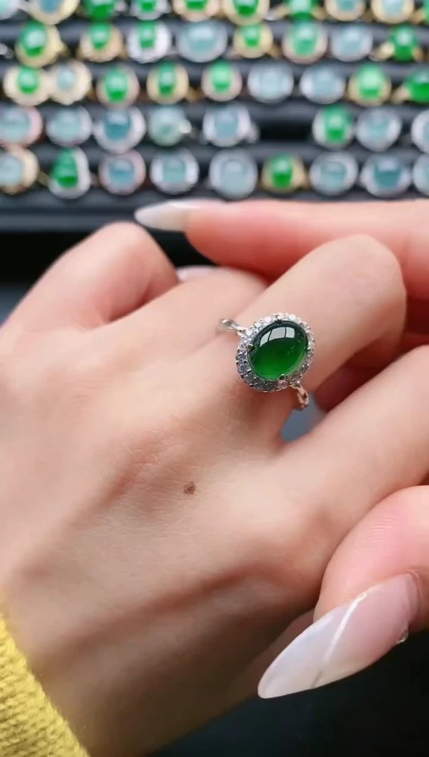 【闪购商品】翡翠戒指银S925镶嵌11111