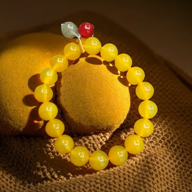天然玛瑙和田玉手串（红/黄）