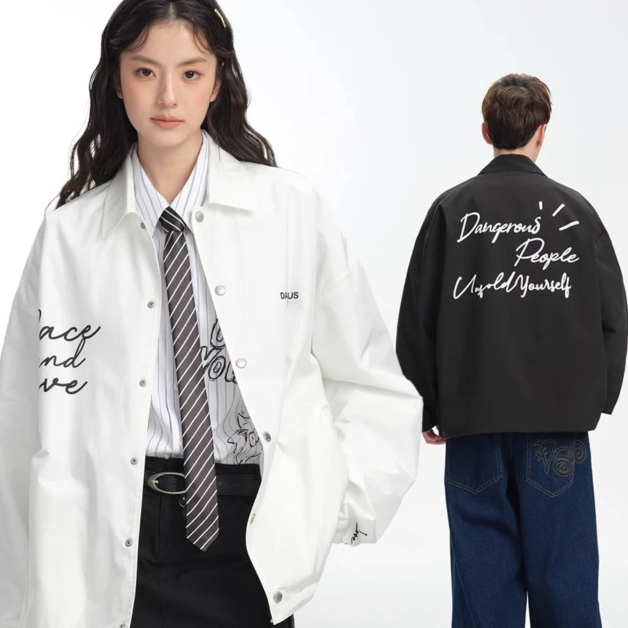 Dangerouspeople薛之谦dsp纸袋头小标印花教练夹克春季百搭潮外套