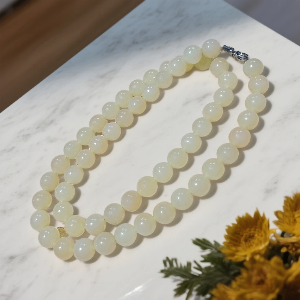 8522天然和田玉项链黄口料蜂蜜水妈妈链女神链玉石女款高档礼物