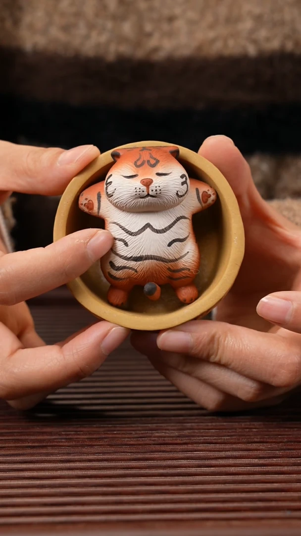 【闪购商品】紫砂茶宠躺平萌虎（小澡盆）