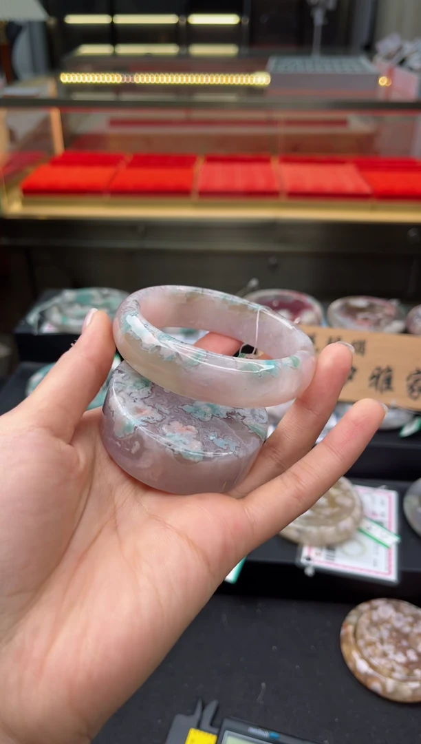石英质玉手镯未镶嵌57圈口（赠送镯心）S95397