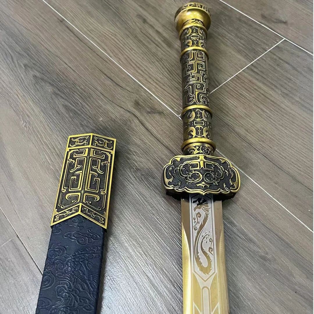 龙泉古越玄冰剑汉剑宝剑高温淬火高锰钢设计练习收藏冷兵器未开刃