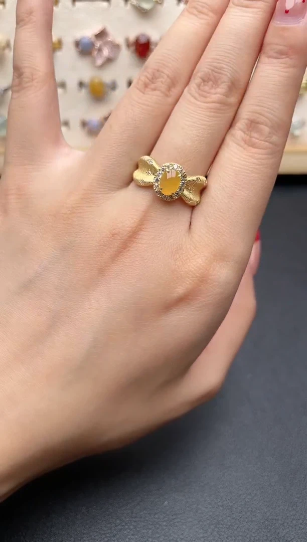 【闪购商品】翡翠戒指银S925镶嵌一物一证一礼盒