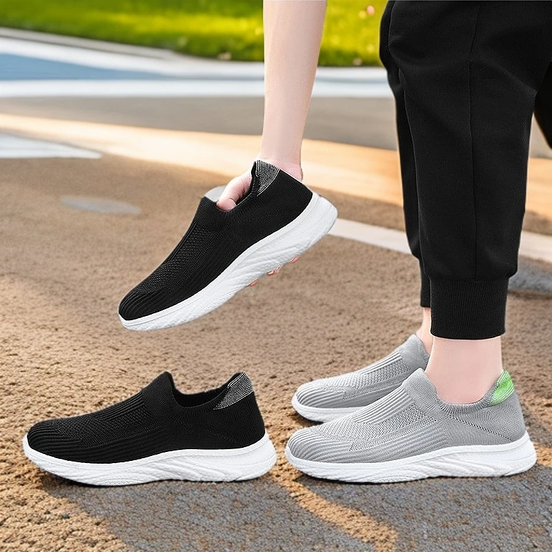 2025春夏季新款超轻超薄男女健步鞋透气飞织鞋