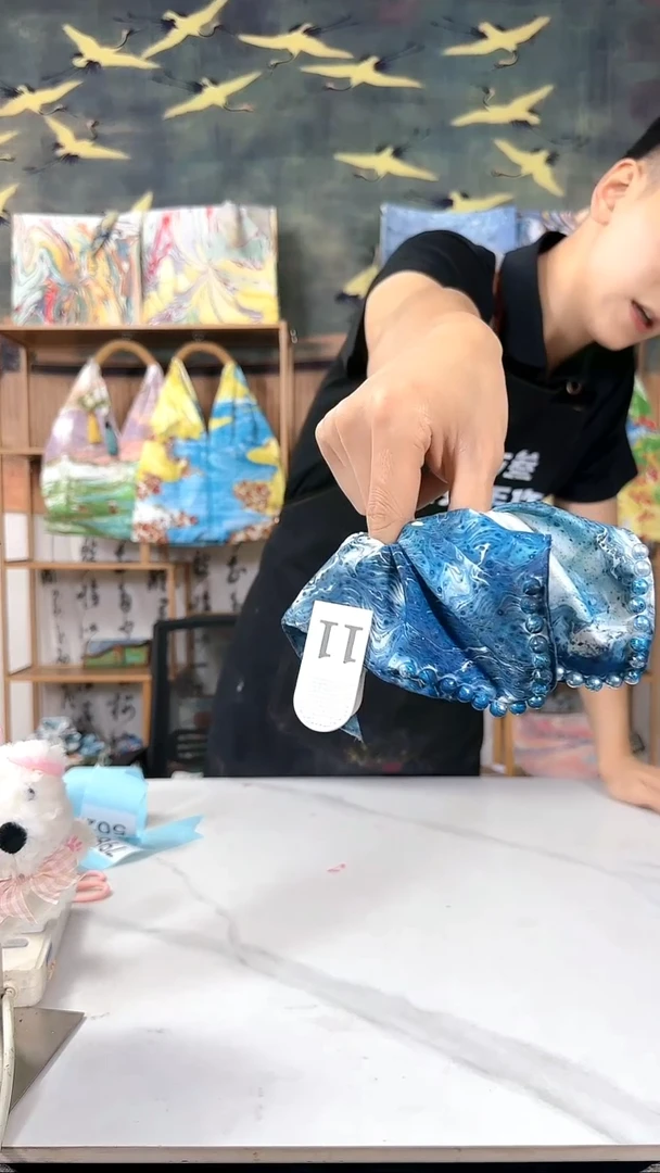 珍珠方巾 11 手工微瑕 不喜勿拍 不退不换