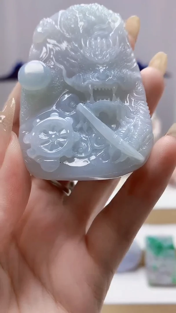 未镶嵌定制翡翠4852DD-毛货挂件65