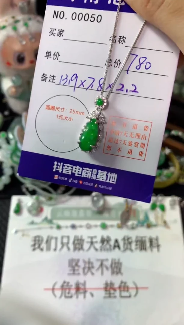 颈饰银S925镶嵌翡翠翡翠