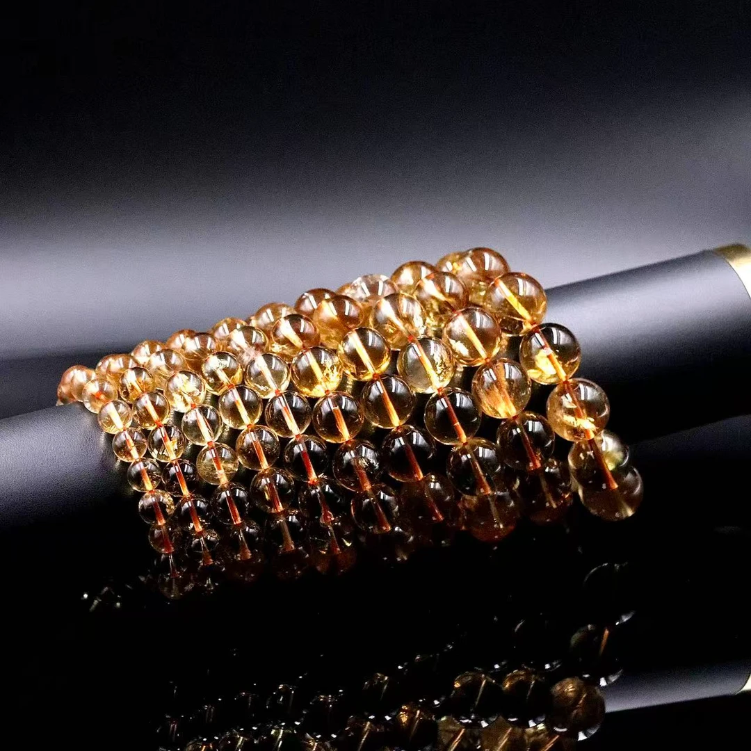 高阶天然巴西金红料黄水晶手串J8388-尺寸可选-多样性发一