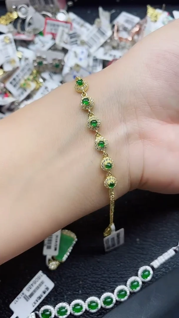 银S925镶嵌戒指翡翠1