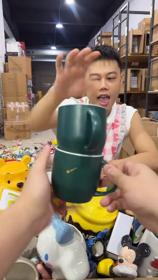 瓷片绿色xbb水杯2件套