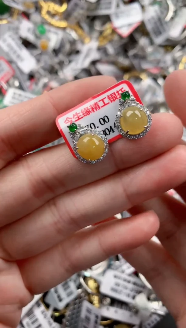 银S925镶嵌戒指翡翠555----4