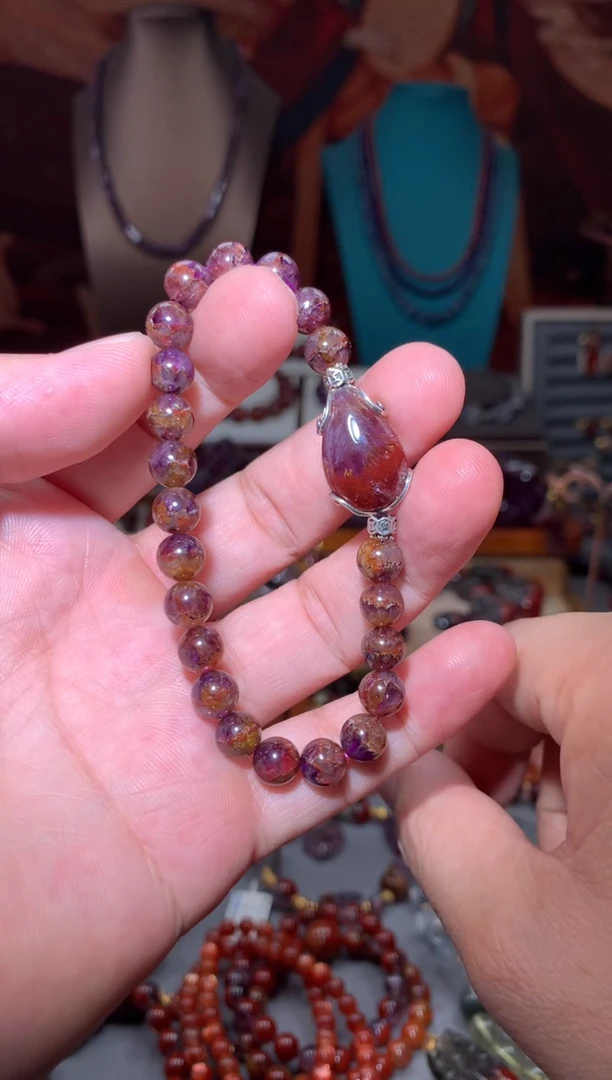 未镶嵌珠宝半成品水晶老矿极光盒子手串，多样性发一