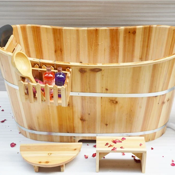 2025新款美容院泡澡木桶浴缸浴桶洗澡盆沐浴澡桶实木带盖家用加厚