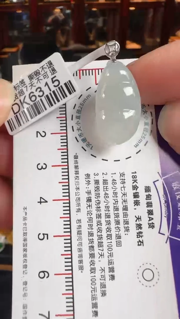 颈饰18K金镶嵌翡翠DK6315富贵豆