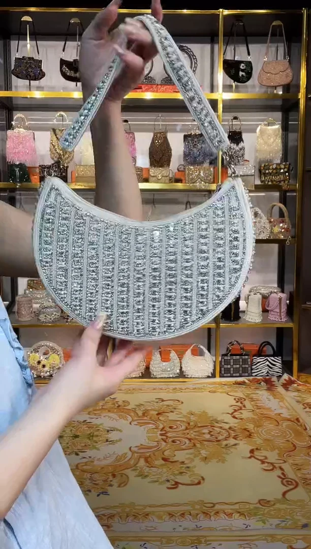 织物珠韵恒泽重工串珠手提包