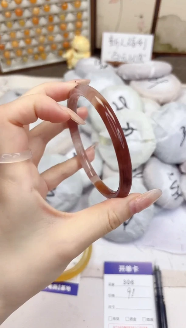 石英质玉手镯未镶嵌306-紫罗兰-圈口65