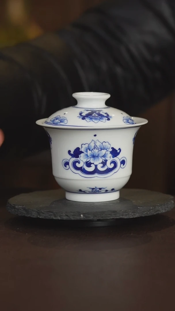 【闪购商品】景德镇青花二才盖碗