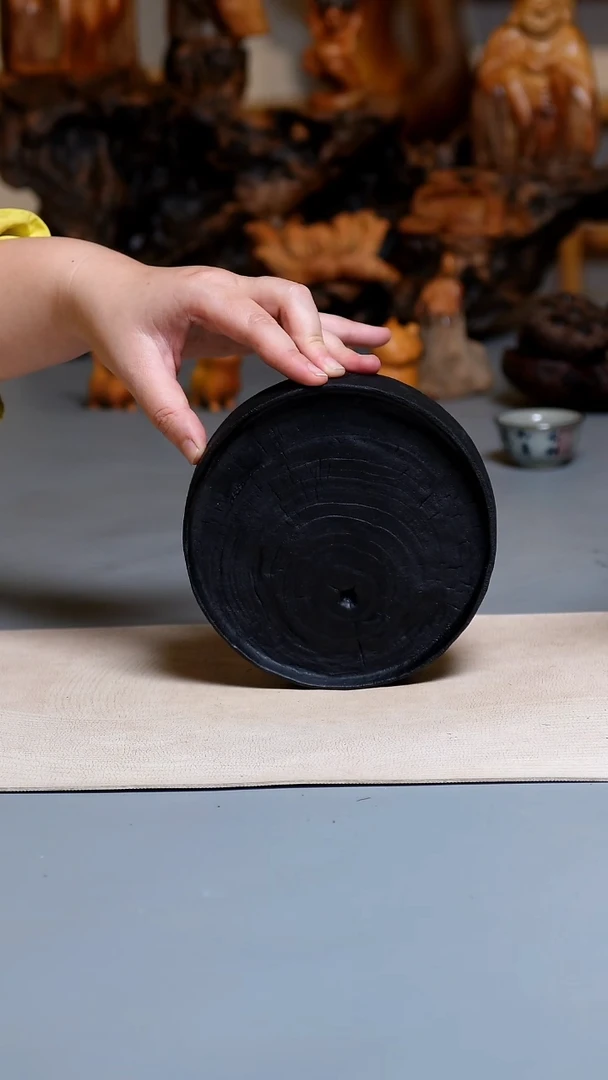 香樟木碳化干泡台0623