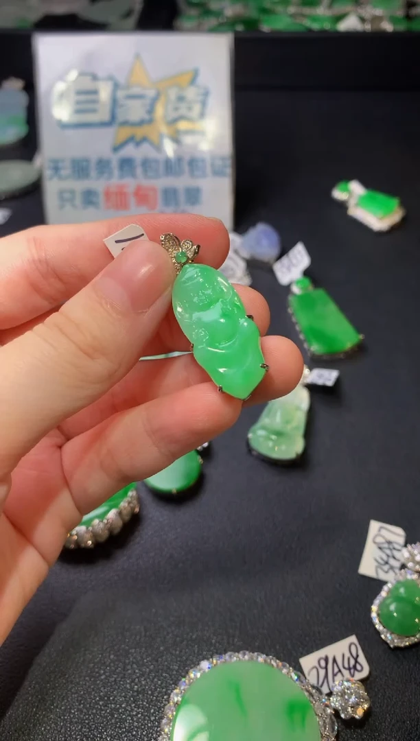 颈饰银S925镶嵌翡翠翡翠