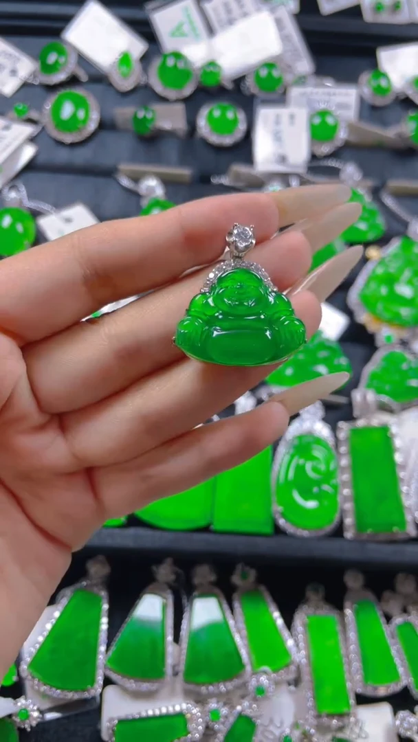 颈饰银S925镶嵌翡翠11