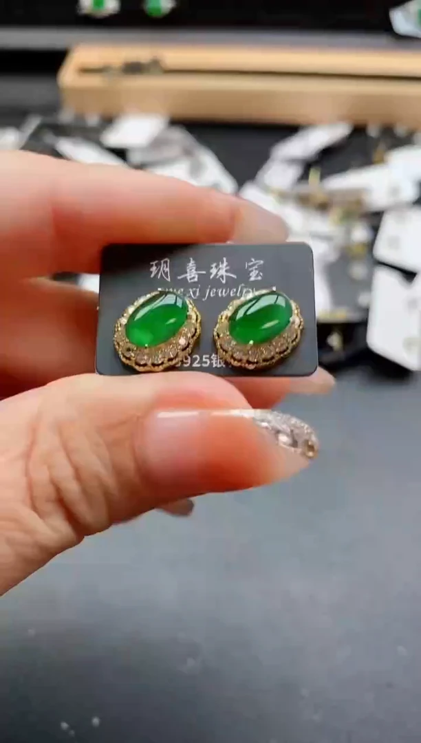 银S925镶嵌戒指翡翠1