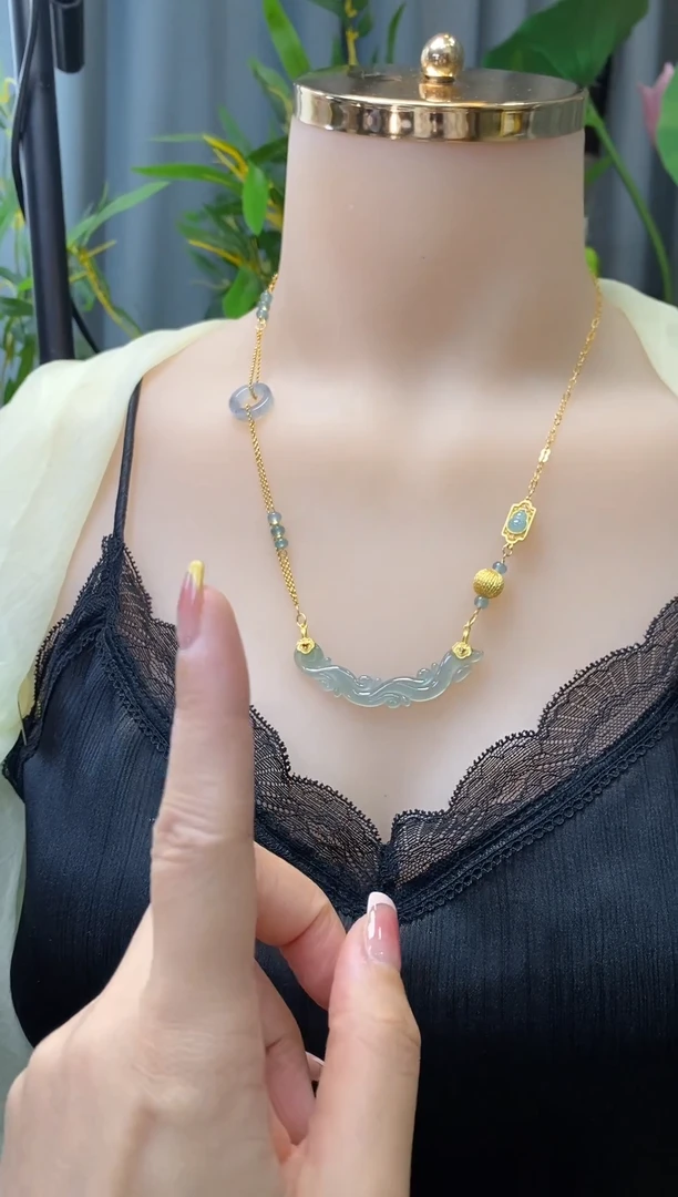 翡翠银S925镶嵌吊坠(赠链)净货12709