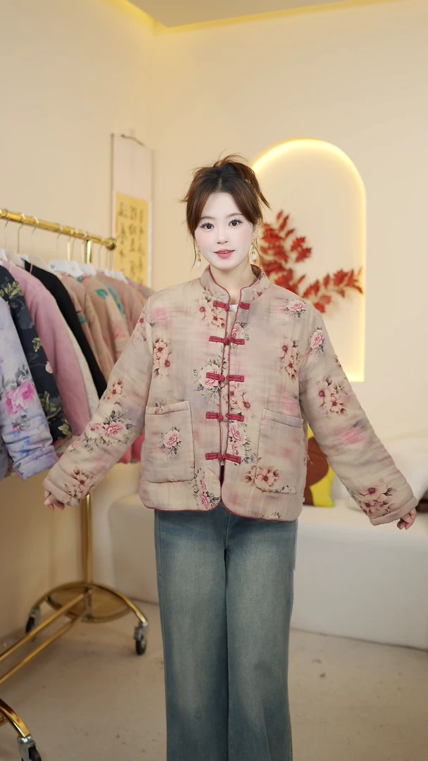 沫沫家【冬季-设计师款1】冬季2024新款外套新中式国风复古保暖棉服