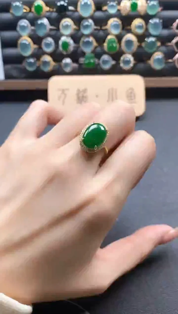 银S925镶嵌戒指翡翠51511