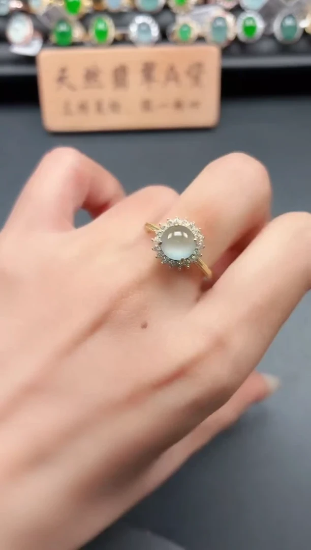 银S925镶嵌戒指翡翠1111