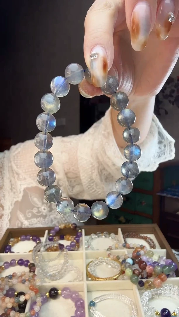 未镶嵌手串月光石灰月光手串