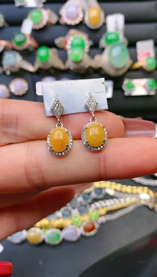 【闪购商品】翡翠戒指银S925镶嵌天然A货翡翠1