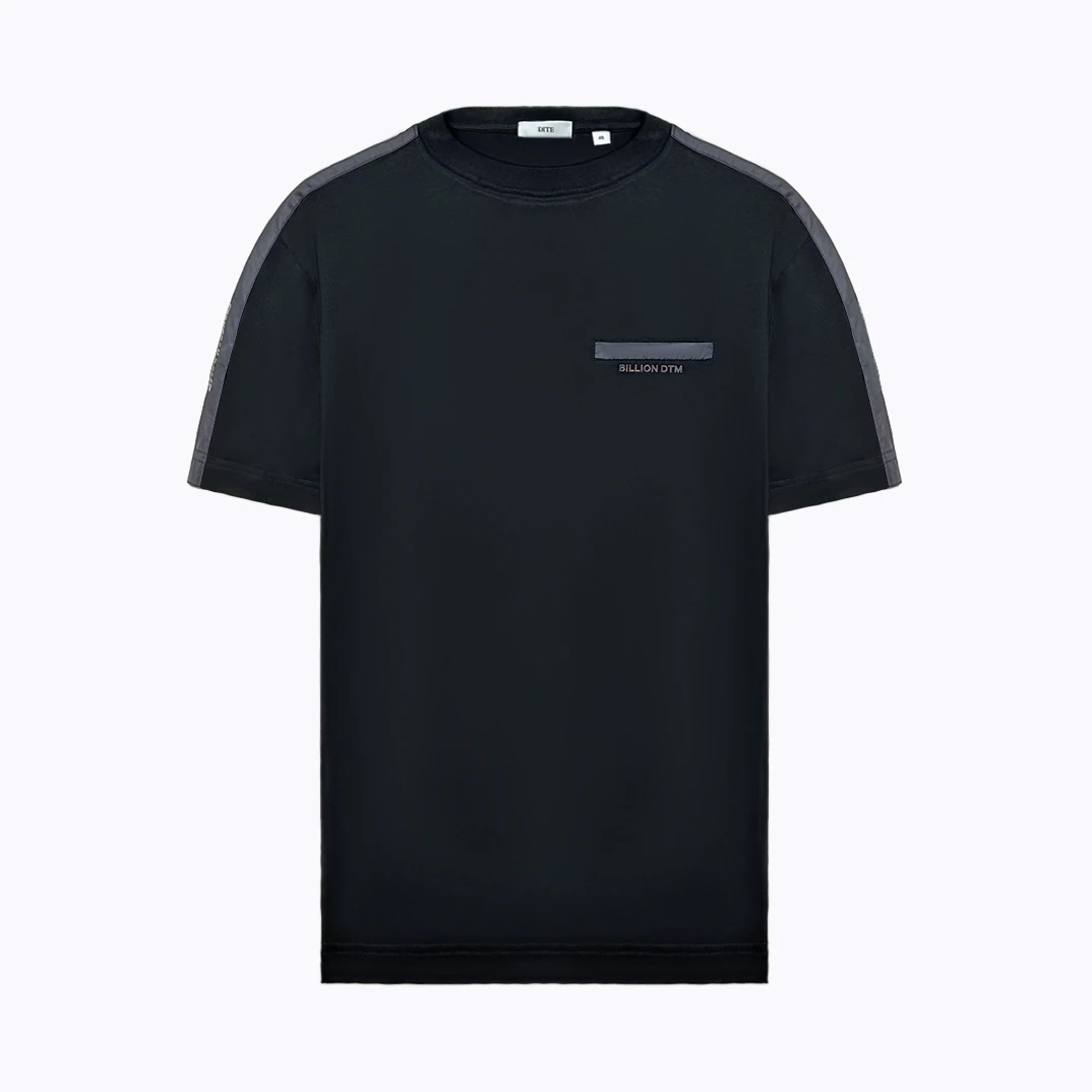 DITE迪特男款夏季舒适透气经典字母胶印时尚百搭贴布短袖圆领T恤