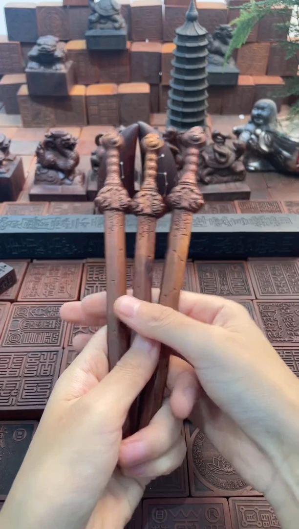 枣木19cm天师发箍剑微瑕
