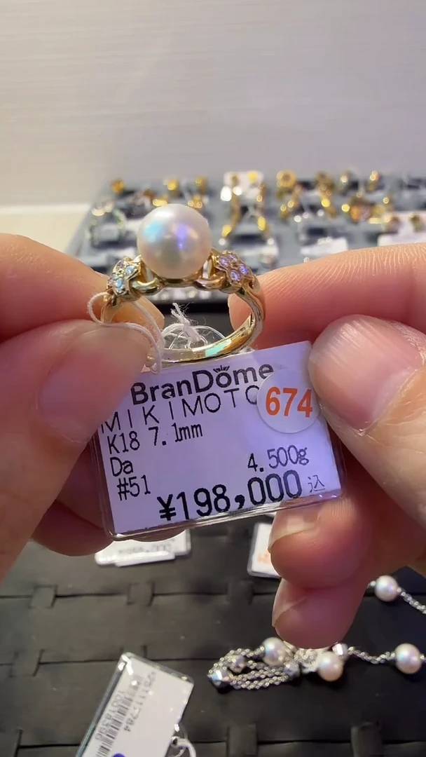 18K金镶嵌1海水珍珠戒指戒指戒指