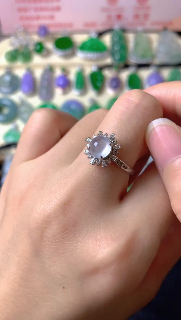 银S925镶嵌戒指翡翠燕戒指