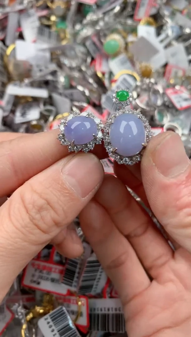 银S925镶嵌戒指翡翠444   4