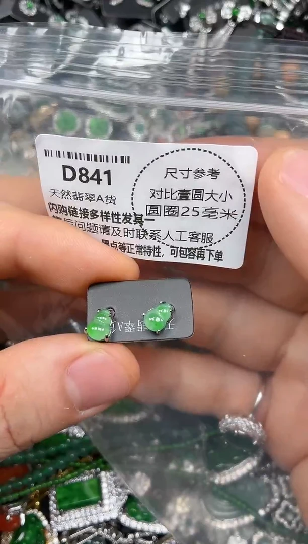 颈饰未镶嵌翡翠D841耳钉