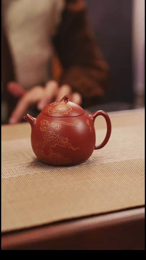 原矿朱泥大红袍小安然紫砂壶27