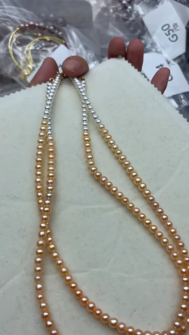项链未镶嵌淡水珍珠多样性发其一，非无暇