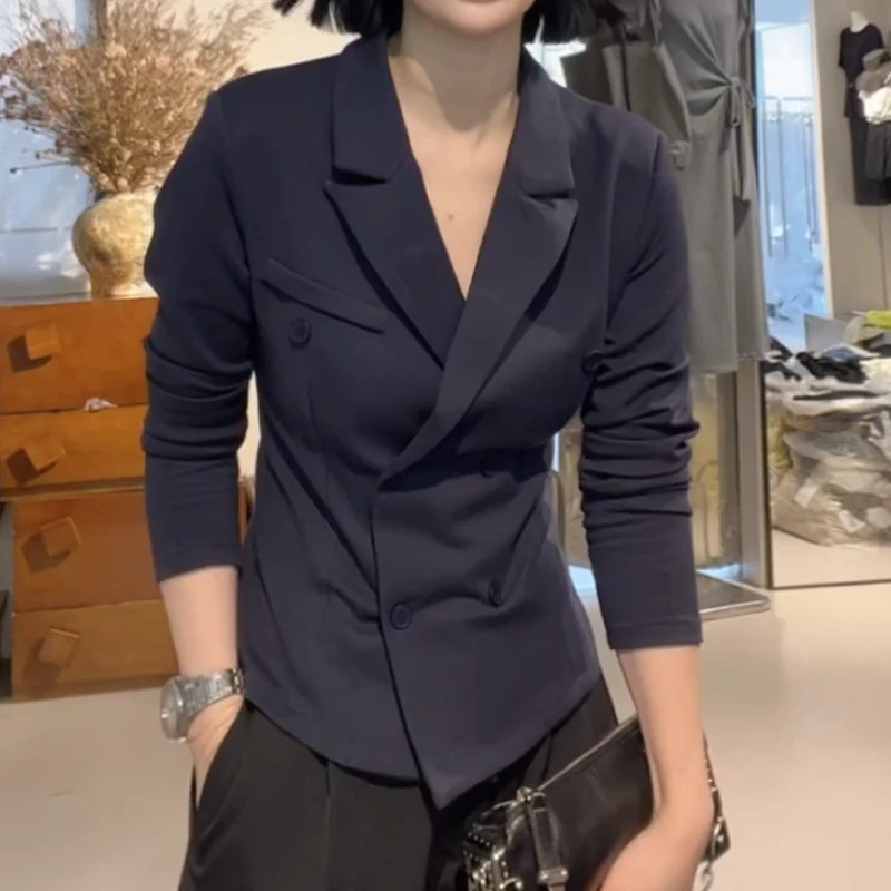 2025新款收腰设计感百搭显瘦正肩西装领上衣LK2505890