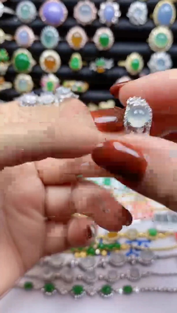 银S925镶嵌戒指翡翠2502