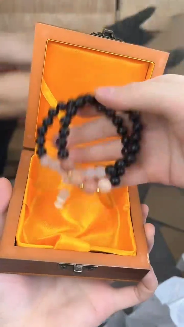 品茗文玩阁黑檀双圈链接@@SP256